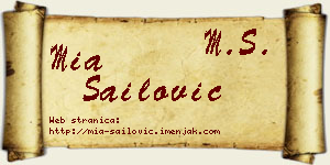 Mia Sailović vizit kartica